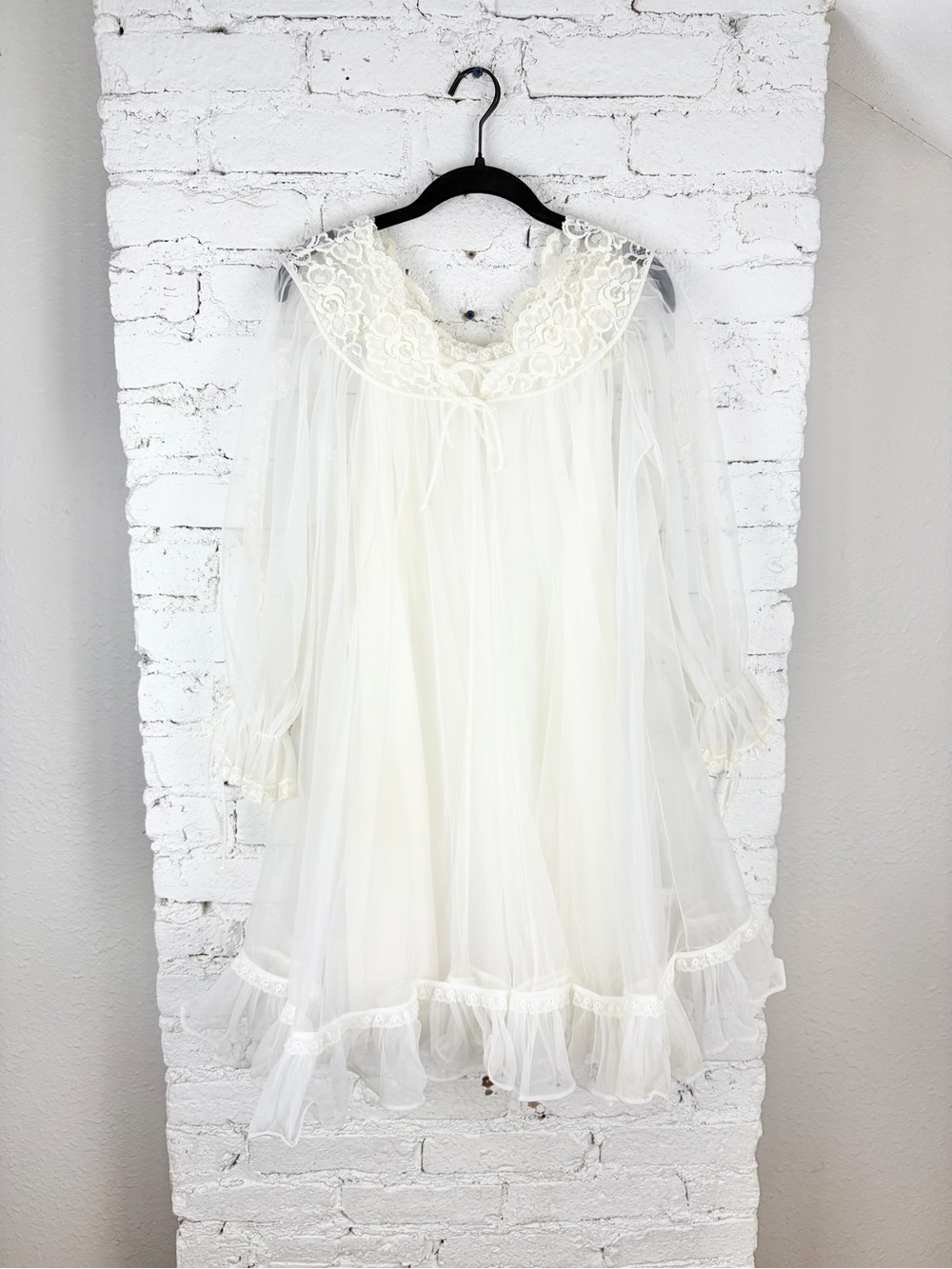 60s Lisette by Al Sterling Peignoir Set VTG Babydoll Nightgown Negligee Dress Sm